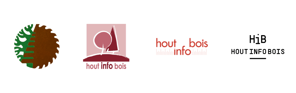 Image qui illustre l'évolution des différents logos de Hout Info Bois