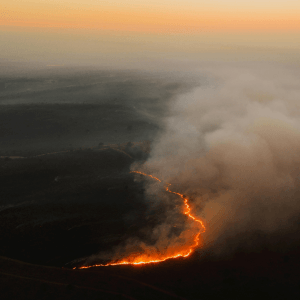 Image de l'incendie dans les Hautes fagnes - Wa